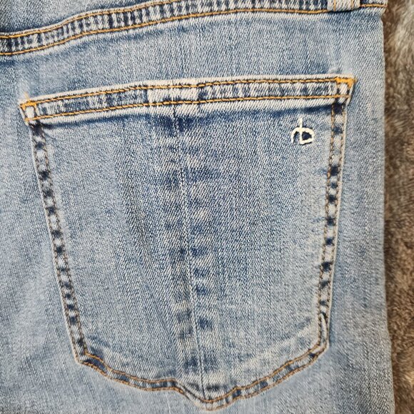 Rag Bone Jeans Womens 27 Blue Nina High Rise Ankle Flare Raw Hem Cropped Frayed - Picture 8 of 15